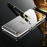 For Sony Xperia Z2 Case,JANDM Luxury Aluminum Ultra-thin Acrylic Mirror Metal Case Cover for Sony Xperia Z2 (Silver)