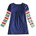 VIKITA toddler girl flower dress cotton long sleeve H5802NAVY little girls dresses 5-6 Years