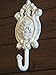 Single Wall Hook / Shabby Chic Ornate Cast Iron Hook /Metal Key Hook /Bathroom Towel Hook / Creamy White or Pick Your Color/ Girls Room Wall Décor /Jewelry Hanger