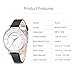 Aposon Women's Quartz Analog Wrist Watch Ladies Leather Roman Numeral White Dial Gold Tone Case Square Wristwatch Fashion Casual Business Classic Dress Watches