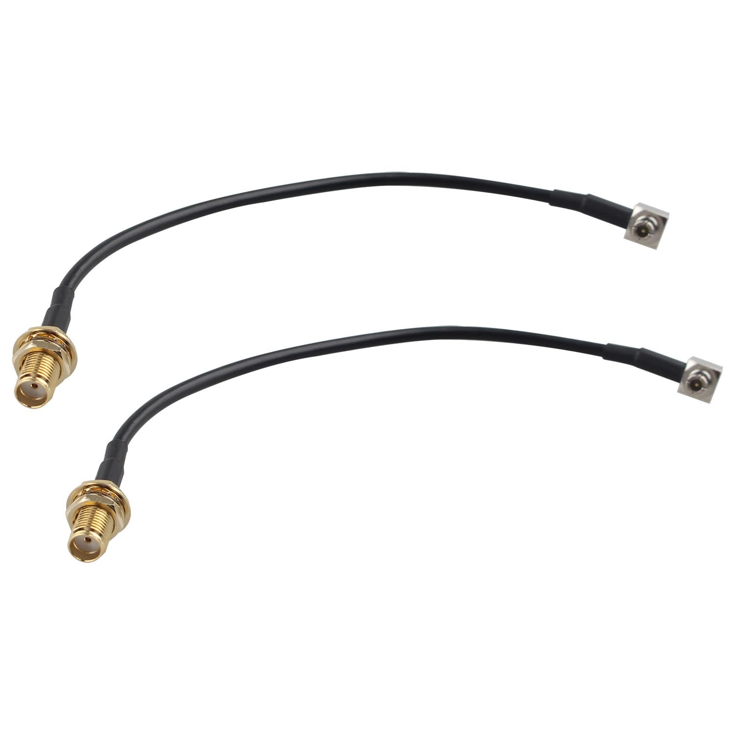 Futheda 2pcs SMA to TS9 Cable 4G LTE Antenna SMA Female Bulkhead to TS9 Male Plug Right Angle Adapter Cable Antenna Extension RG174 Pigtail Coaxial Cable 6inch/15cm for 4G LTE WiFi Router UMTS Mobile