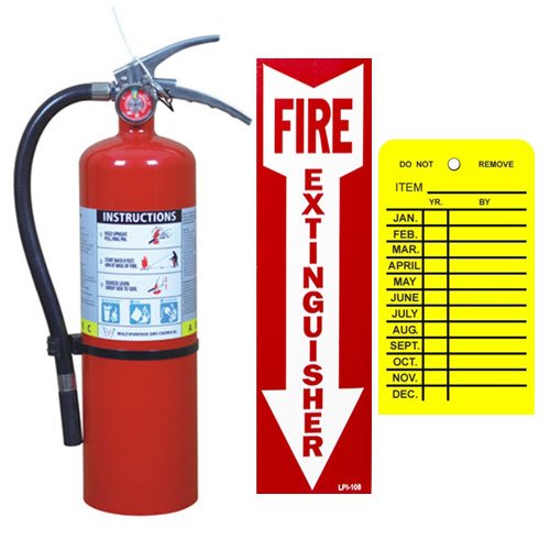 10 Lb. Strike First, Type ABC Dry Chemical Fire Extinguisher with Wall Hook, Sign and Tag