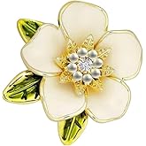 Crystal Red Flower Brooch Pins for Women Elegant Enamel Rhinestone Floral Brooches Pin Fashion Jewelry for Party Dance Wedding Banquet Brooch for Women Gift