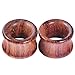 Longbeauty Pair Vintage Brown Natural Wood Hollow Tunnels Ear Plugs Stretcher Gauges 16MM