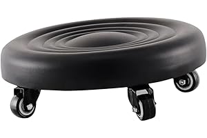 CAXUSD Rolling Step Stool with Swivel Wheels Soft Cushioned Footrest Chair for Home Use Anti-tip Low Stool