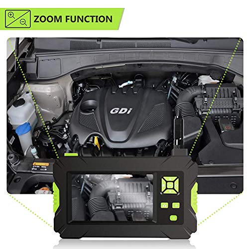 HAWKFOCE Industrial Endoscope, 4.3inch Dual Power Supply Endoscope Camera HD 1080P IP67 Waterproof Inspection Camera with Telescopic Stick/16.4ft Cable/Card Reader/Accessories.