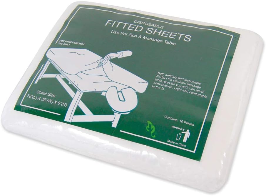 Appearus 76x36x6 Disposable Fitted Sheet Covers for Massage Table and Facial Bed (100 Count)