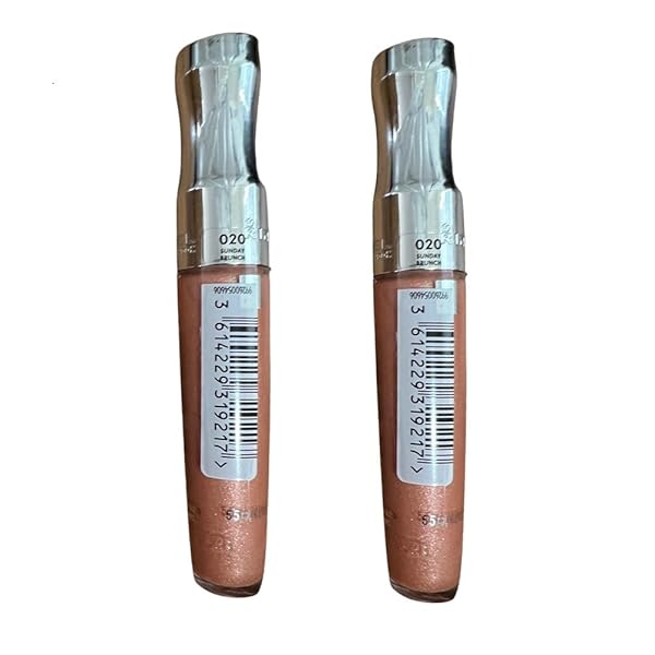 PACK OF 2 RIMMEL STAY GLOSSY 6HR LIP GLOSS, SUNDAY BRUNCH # 020