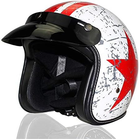 Lavacraft Vintage Helmet, Open Face Half Helmets Motorcycle Biker Cruiser Scooter Touring,Impact-Resistant and Anti-Penetration DOT