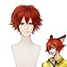 GOOACTION 11.8inch/30cm Male Short Anime Red Fluffy Wig for Nick Wilde Halloween Cosplay Costume Synthetic Hair Wigs