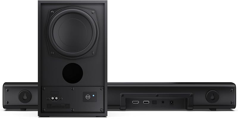 Barra de Sonido para TV HT-SBW121 Roku TV Ready 240W Subwoofer Inalámbrico Bluetooth 5.3 HDMI ARC USB Óptica AUX 2.1 Negra