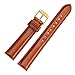 WOCCI Untextured Leather Watch Strap with Gold Buckle, 18mm 20mm 22mm Watch Band Bracelet for Men Women