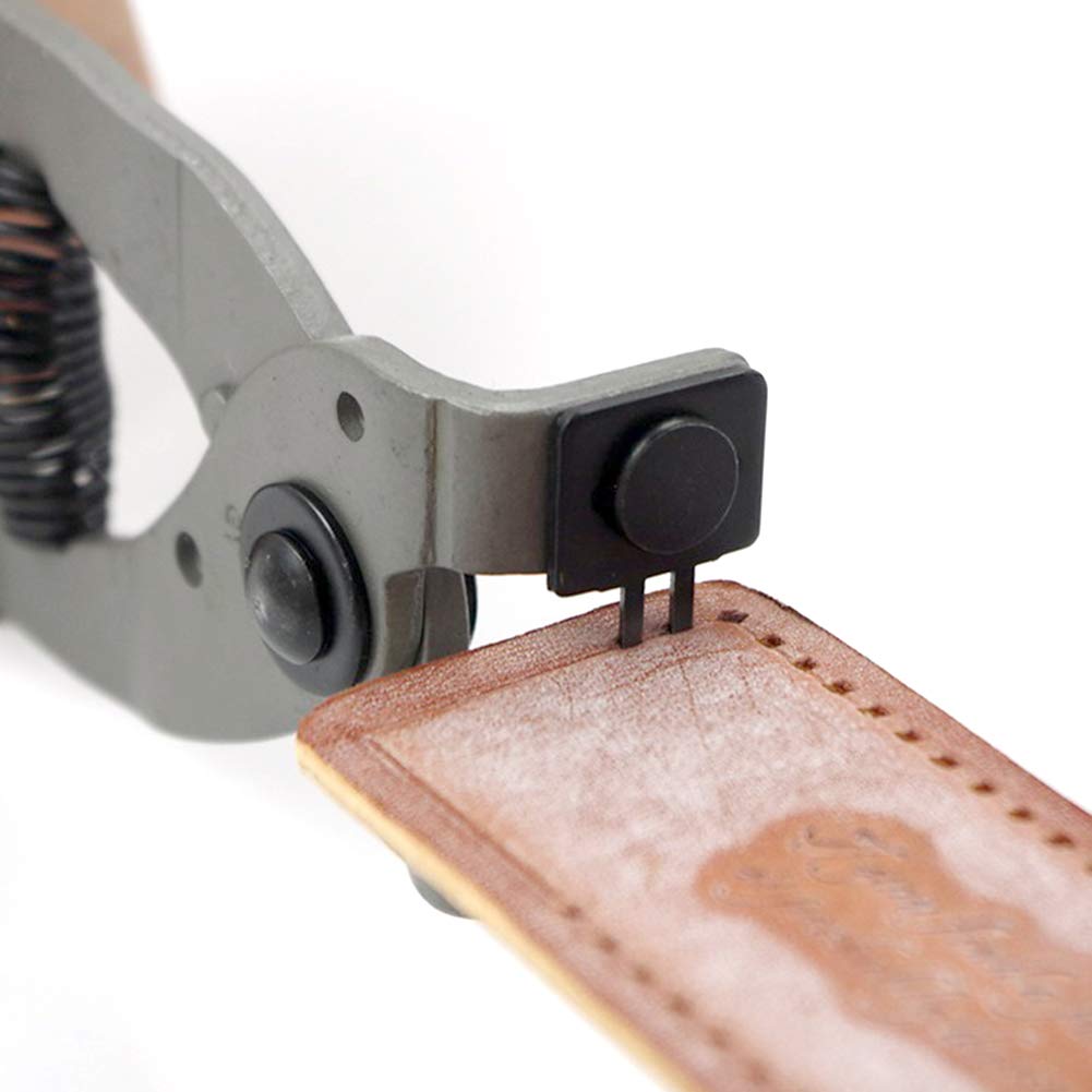 Hand-Held Powerful Leather Stitching Punch Tool Hole Punch Clamp Pliers for Leather Strap Belt Saddle(2 Prong)
