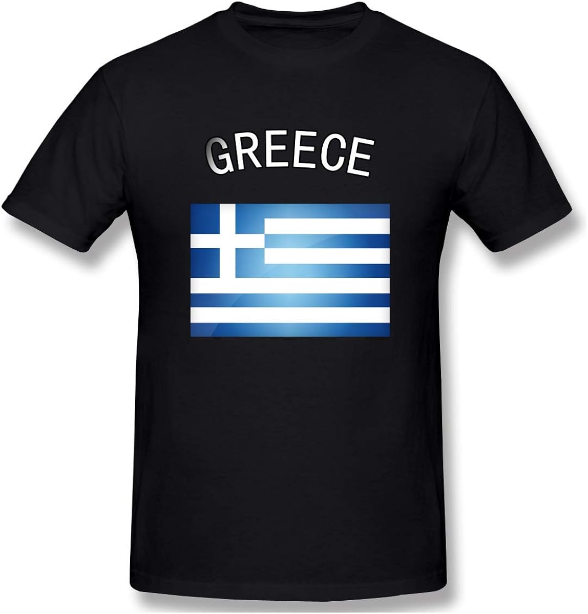 Greece Greek Flag Men's Basic Casual Short Sleeve TShirt Cotton Tee