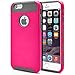 iPhone 6 Case, MagicMobile® Cute Protective Hard Shockproof [Drop Protection] Fashion Cover for Apple iPhone 6 (4.7') Impact Resistant Hybrid Thin Armor Case [ Hot Pink / Gray ] with Clear Screen Protector.