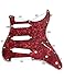 Metallor Electric Guitar Pickguard 3 Ply 11 holes SSS Single Coil Compatible with Strat Style Modern Guitar Parts Replacement (Red Pearl)