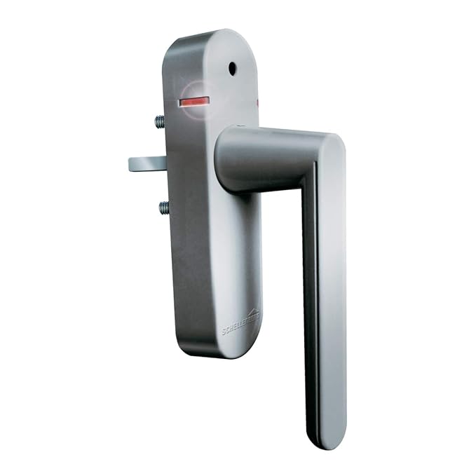 Schellenberg 46513 Smart Home Funk-Alarmgriff, silber | Fenstergriff mit Alarmfunktion