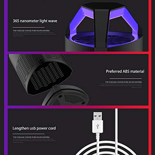 Lampara Antimosquitos Usb 5W Con Ultravioleta Insectos Trampa 5V Atrapa Mosquitos Que Atrae A Los Mosquitos,Silencioso Y Funcional,No TóXicos,Sin RadiacióN,Negro
