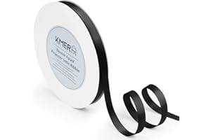 KMER LIFE Solid Color Double Faced Black Satin Ribbon 3/8" X 50 Yards Ribbons Use for Bows Bouquet, Gift Wrapping, Floral Arrangement