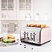 4 Slice toaster, Extra Wide Toaster 4 Slice Stainless Steel with Defrost/Reheat/Cancel/Quick Buttons 7 Browning Settings, 1400W, Rose Gold