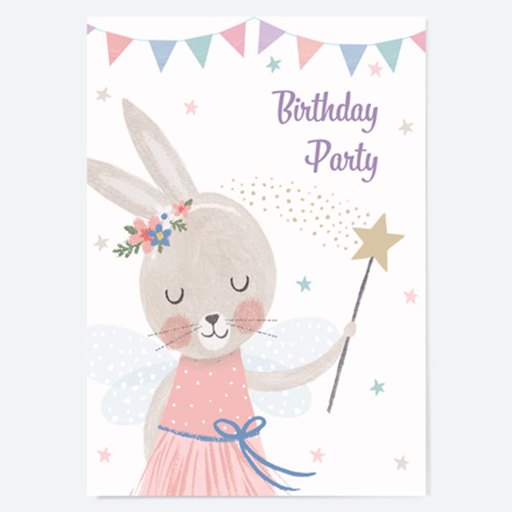 Dotty about Paper Kids Birthday Invitations - Flopsy Bunny - Pack of 10 (4031)