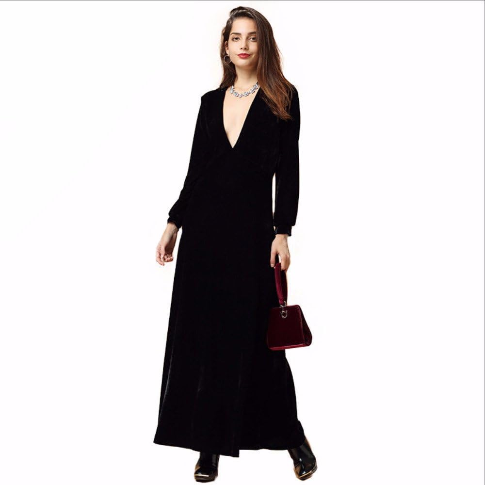 black velvet plunge dress