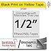 Compatible DYMO Industrial Labels Black on Yellow 18490, Flexible Nylon for DYMO Industrial RhinoPro Label Makers 4200, 5000, 5200, 6000, 1/2