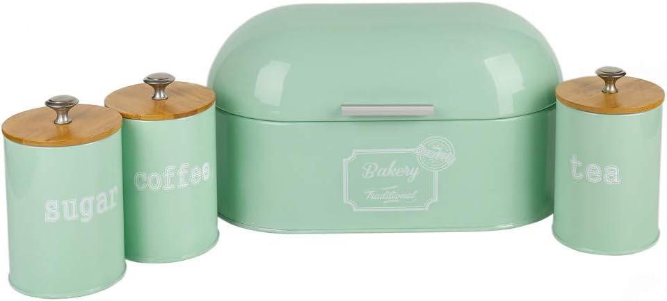 lime tea coffee sugar canisters
