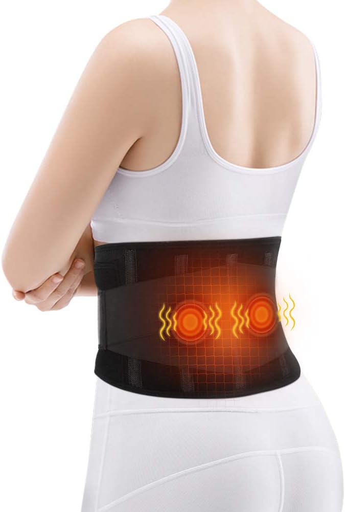 Ceinture Chauffante Dos Électrique avec Massage par Vibrations, Ceinture Lombaire de Maintien Ceinture Chauffante Dos Électrique avec Massage par Vibrations, Ceinture Lombaire de Maintien