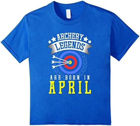 Kids Funny Archery Legends Born in April T-shirt School Gift 10 Royal Blue