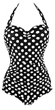 Angerella Vintage 50s Pin Up Halter One Piece Swimsuit