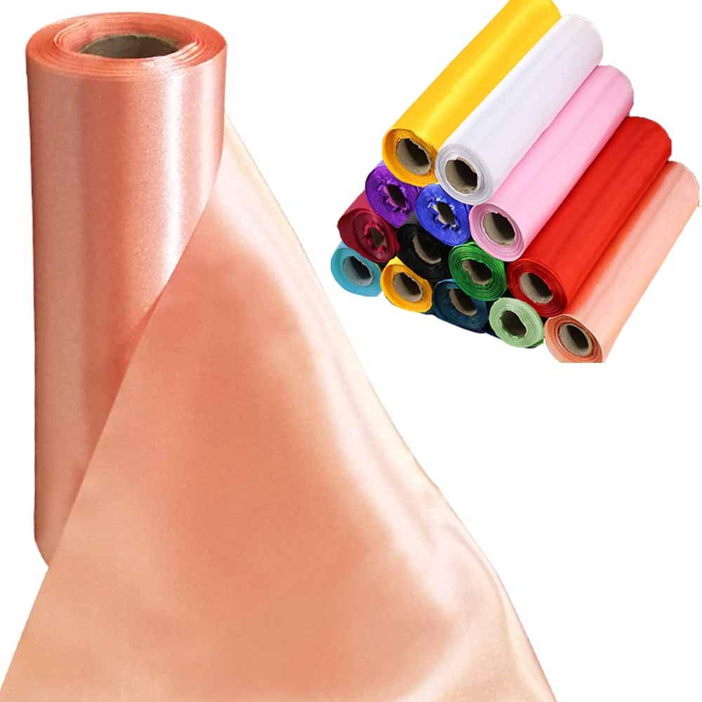 Time to Sparkle 29cmx20m (Coral) Satin Roll Sash Fabric Chair Cover Bows Table Runner Sashes Swags for Wedding Party