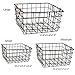 The Nifty Nook | Wire Nesting Baskets | Shabby Chic French Country Style | Home Decor | Utility Storage Bins | Great for Household Organization | Black Finish with Copper Handles | Set of 3 | Square
