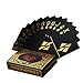 Waterproof Poker Cards Black PVC Playing Cards Set Professional Poker Bronzing Poker Deck Plastic Poker for Your Poker Pleasure (Gold)
