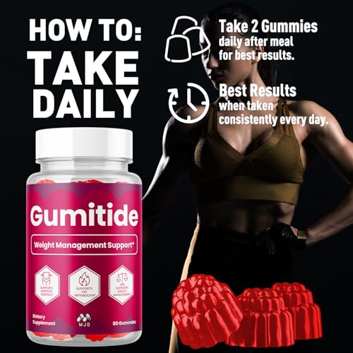 (2 Pack) Gumitide Gummies, Official Gumitide Weight Management Gummys with Apple Cider Vinegar, Advanced Health & Wellness ACV Gummys with Maximum Strength Active Lifestyle Multivitamins (120 Gummies)