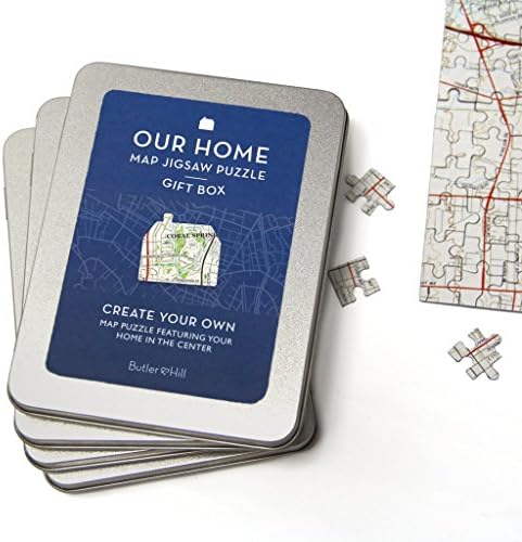 Hometown Map Puzzle Gift Box and Voucher - Redeem and Receive a Personalized Map Puzzle with your Voucher