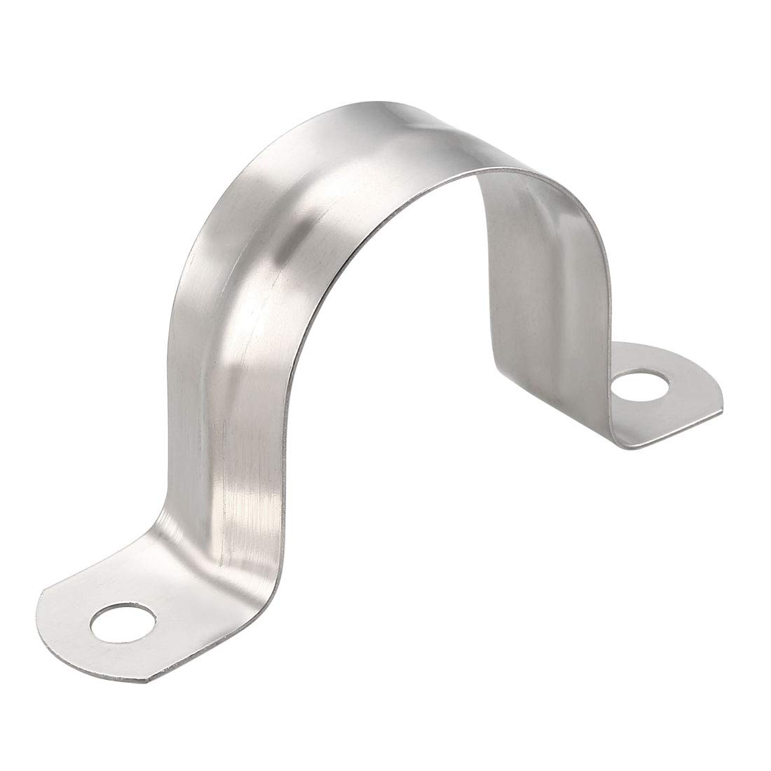 sourcing map 40mm(1.6") Rigid Pipe Strap, 2 Holes 304 Stainless Steel Tension Tube Clip Clamp 8pcs