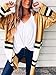 Womens Long Cardigans Yellow Color Block Open Front Long Sleeve Kint Cardigan Sweaters By SUNMMWERY,Yellow,Medium