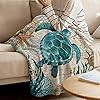 Aomike Flannel Fleece Throw Blanket for Couch- 39" x 49", Underwater World Sea Turtle Nature Watercolor Style Blanket Super Soft Cozy Plush Microfiber Fluffy Blanket Lightweight Warm Bed Blanket
