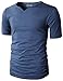 H2H Mens Casual Slim Fit Short Sleeve Notch V-Neck T Shirt of Various Colors DARKBLUE US M/Asia L (KMTTS0461)