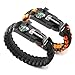 X-Plore Gear Emergency Paracord Bracelets | Set of 2| The Ultimate Tactical Survival Gear| Flint Fire Starter, Whistle, Compass & Scraper | Best Wilderness Survival-Kit - Black(K)/Orange(K)