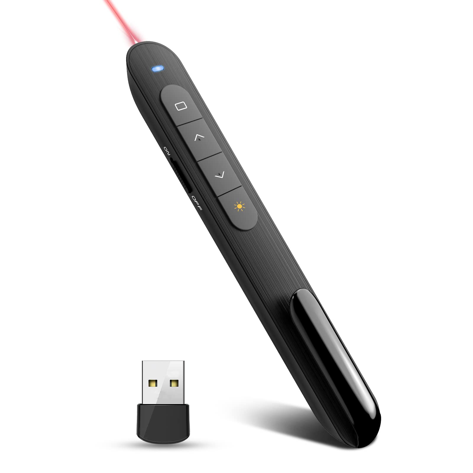 Presentation Clicker PowerPoint Clicker with Laser Pointer, Wireless Presenter Remote Slide Clicker for Powerpoint Presentations for Mac, Keynote, Computer, Laptop