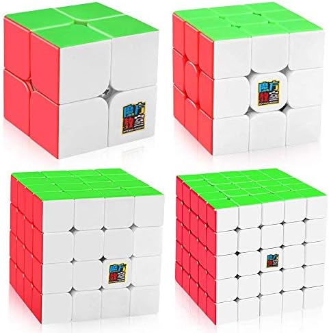 Speed Cube Bundle, Moyu Mofang Jiaoshi MF2S 2x2 MF3S 3x3 MF4S 4x4 MF5S 5x5 Stickerless Magic Cube