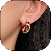 Small Round Enamel Hoop Earrings for Women Vintage Geometric Circle Huggie Earrings Dripping Oil Hoop Earrings Birthday Jewelry Accessories for Her