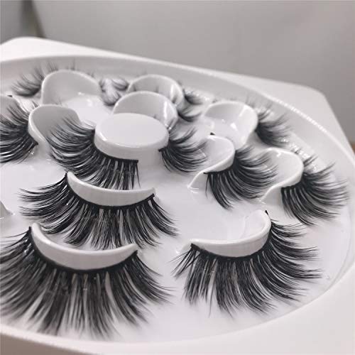 False Eyelashes 3D Lashes Pack Fur Long Lashes Reusable Soft Fake Eyelashes 7 Pairs