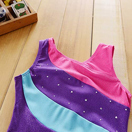 Tronet Baby/Toddler Girl Summer Romper Gymastics Leotard Dance Ballet Training Bodysuit Dancewear One Piece Purple