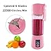 Portable Juicer Blender, Household Fruit Mixer - Six Blades in 3D, 380ml Fruit Mixing Machine with USB Charger Cable for Superb Mixing, USB Juicer Cup(Pink)