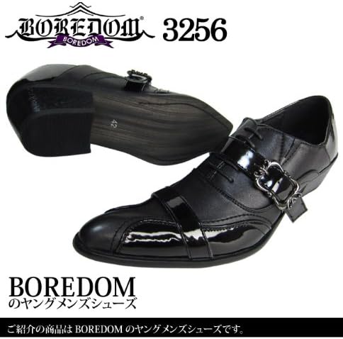 Amazon ボアダム 3256 ロングノーズヤングメンズシューズとんがりお兄系高ヒールで美脚脚長効果靴エコシューズ 25 0 40 Boredom ボアダム シューズ バッグ