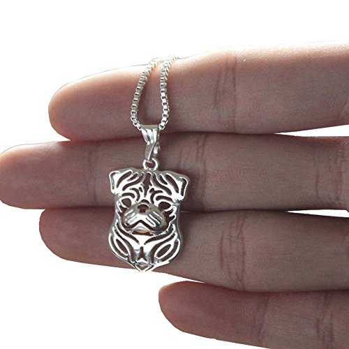Pug Dog Animal Pendant Silver Plated Punk Lucky Pug Dog