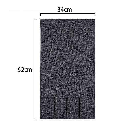 Anti-Slip Sofa Armrest Pocket Organizer Couch Arm Chair Caddy Remote Control Holder Recliner Loveseat Storage Bag Bedside Space Saver with 4 Pockets for Cell Phone iPad Glass Accessories 24 x 13 inch - Thumbnail 2